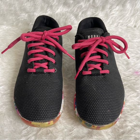 NoBull women’s Black Floral Trainer size 6.5 - Picture 3 of 15